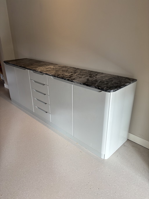 Vintage Dressoir NATUURSTEEN blad graniet jaren '80