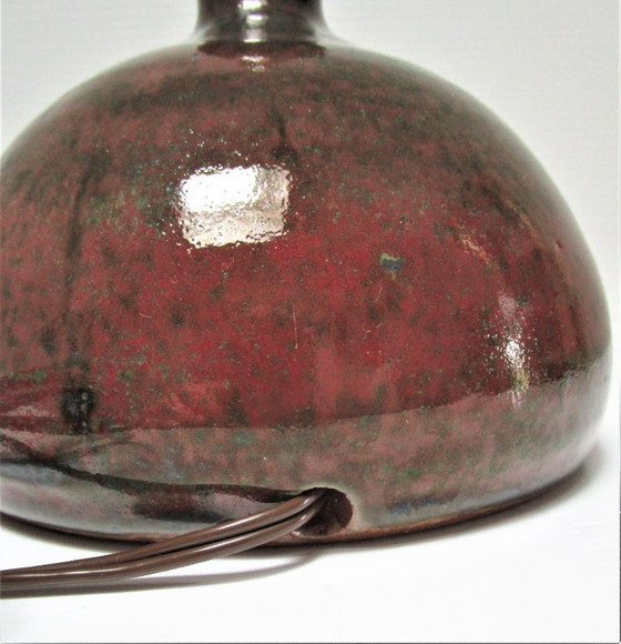 Image 1 of Fontgombault-Lampe, glasiertes Steinzeug, signiert