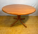 Mid Century Retro Teak Round Dining Table Danish, Circa 1960  A stylish mid century modern round teak dining table, Danish made 