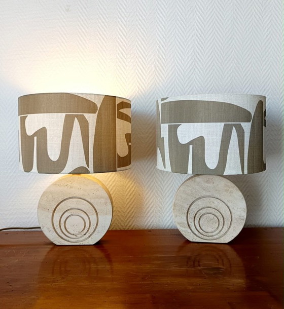 2x Travertine Lamps by Fratelli Mannelli – Table lamps (photo 6 of 14)