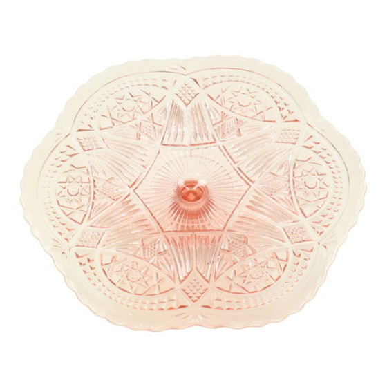 Image 1 of Art Deco Roze Taartschaal Standaard