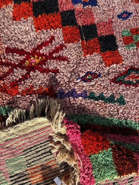 Image 1 of Modern Marokkaans handgemaakt wollen vloerkleed – Kleurrijk Berber vloerkleed 200x300 cm, eigentijdse boho woonkamerdecoratie