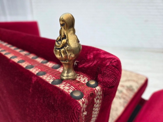 Image 1 of Divano danese "spagnolo" degli anni '70, rivestimento in velluto, gambe in legno di frassino.