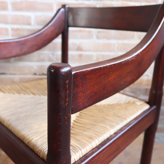Image 1 of Carimate chair Vico Magistretti wicker seat 1970s