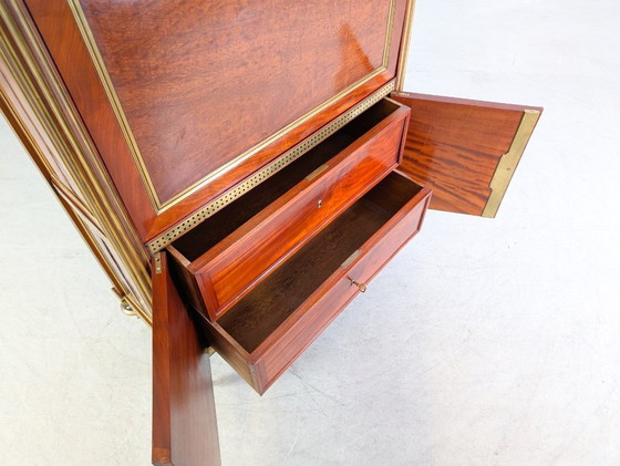 Image 1 of Original Louis XVI chest of drawers/secretary, mahogany, brass
