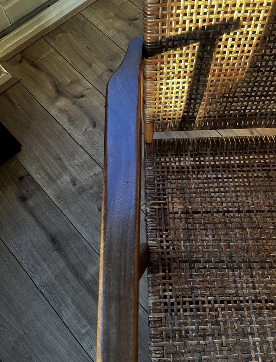 Mid-Century teakhouten stoel – Fauteuils, Rattan, Wood (photo 4 of 8)