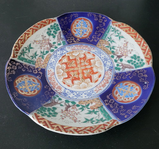 Japanese Imari Porcelain Plate with Gold Accents.