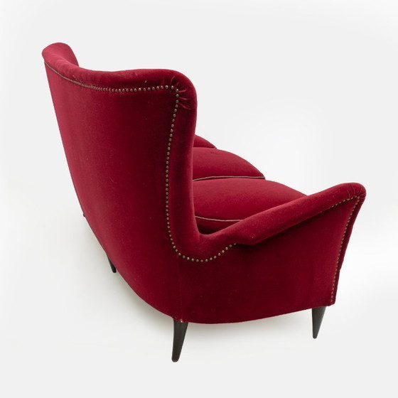 Image 1 of Gio Ponti Art Dèco Italian Sofa from Hotel Bristol Merano, 1950s
