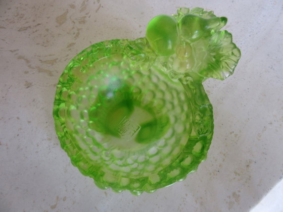 Image 1 of Liuli Gongfang Pate De Verre Small Glass Bowl Trinket Tray, vintage