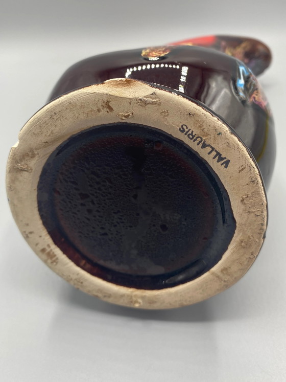 Große, polychrome, emaillierte Keramikkanne – Vallauris – Geschirr, Ceramic (photo 7 of 8)