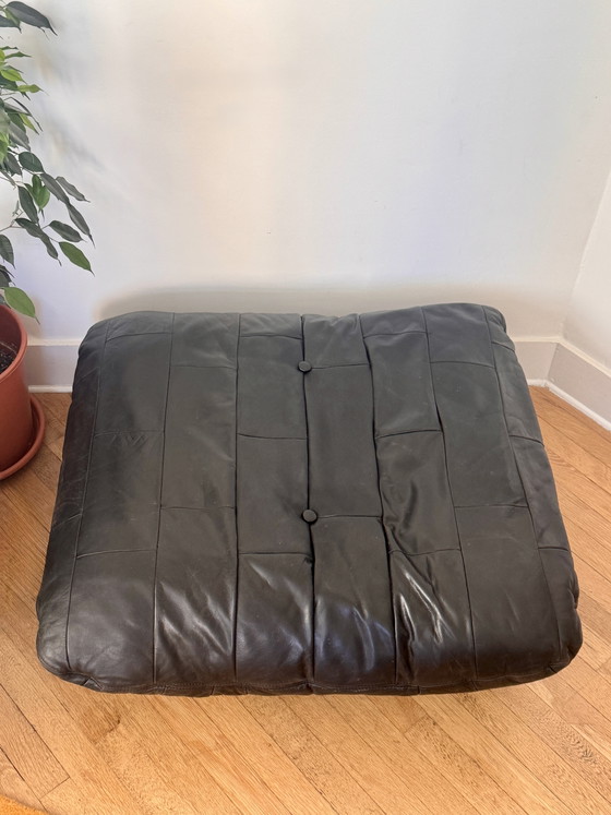 Pouf / Ottomana Vintage Ligne Roset Marsala - Pelle Nera – Leather (photo 12 of 13)
