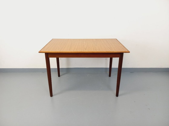 Image 1 of Rectangular dining table in vintage Scandinavian style, made of teak and melamine, from the 1950s and 60s.