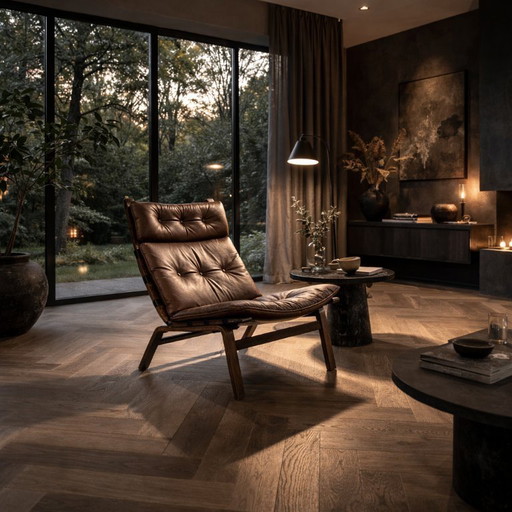 Brauner Ledersessel Danish Design Farstrup