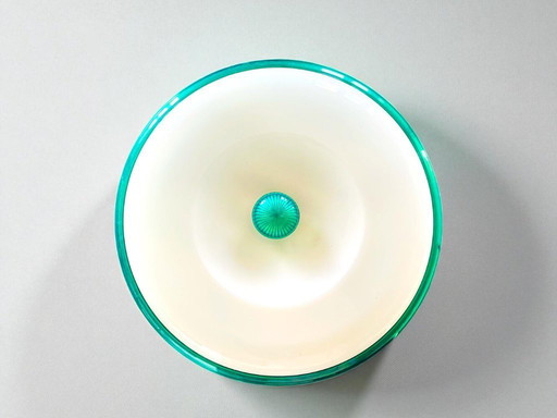 Sleek oversized Space Age flush mount ceiling lamp