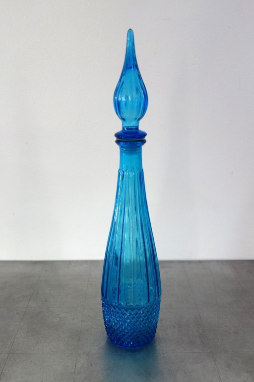 Empoli bottle or decanter with stopper, Italy 1960