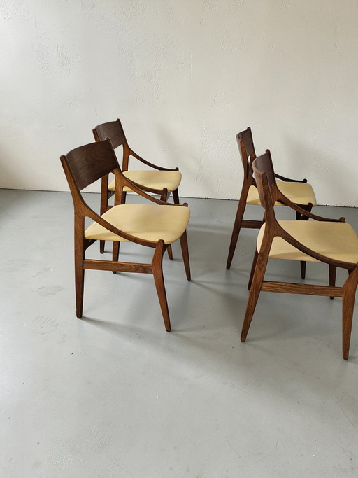 Mid-Century 4-piece set of dream teak dining chairs by Vestervig Eriksen, 1960s