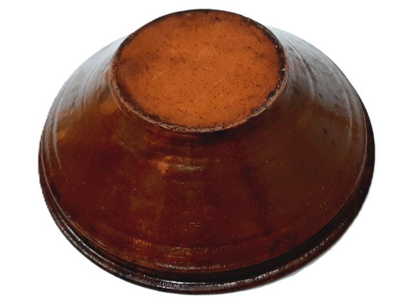 Image 1 of Vintage Rustic Ceramic Bowl, Brown