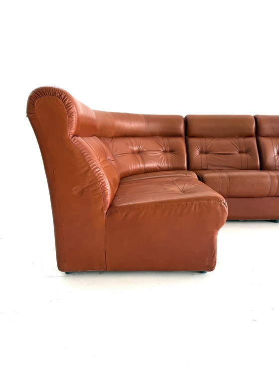 Vintage 6-Delige Modulaire Leren Bank, Jaren ‘80 – laauser, Modulaire banken, Wood, Leather (photo 7 of 14)