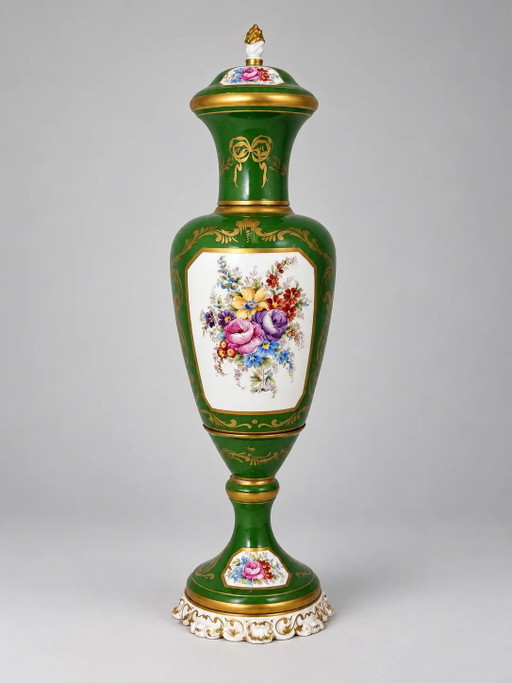 Jarrón con Tapa Grande Porcelaine de Paris