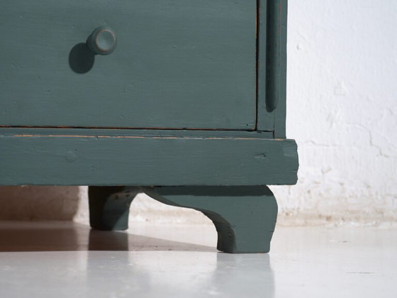 Commode ancienne en pin peint – Commode verte rustique européenne – circa 1900 #4 (photo 14 of 40)