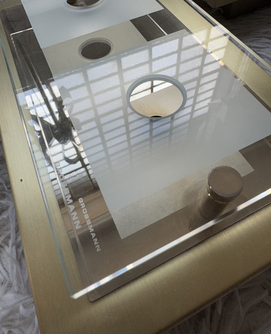 Image 1 of Applique Grossmann in ottone e vetro, anni '80