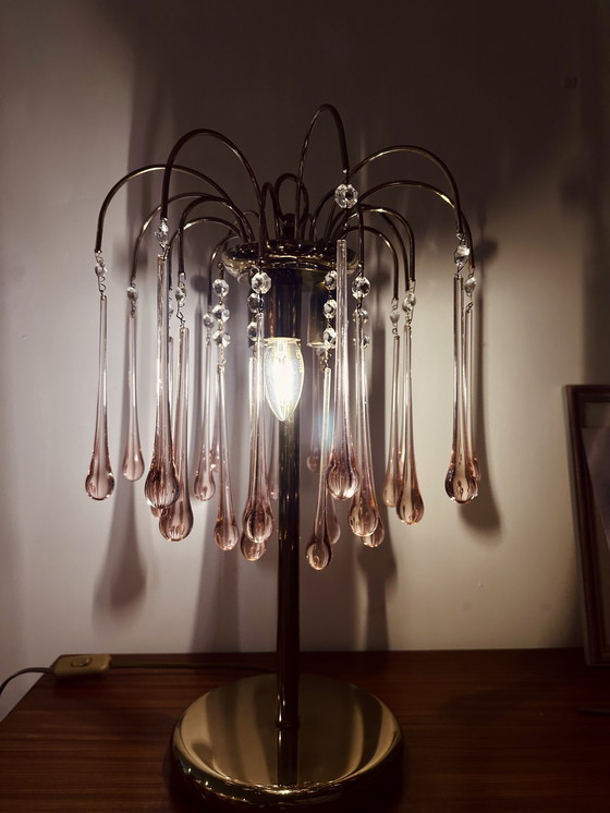 Image 1 of Lampe de table Murano Teardrop Pink