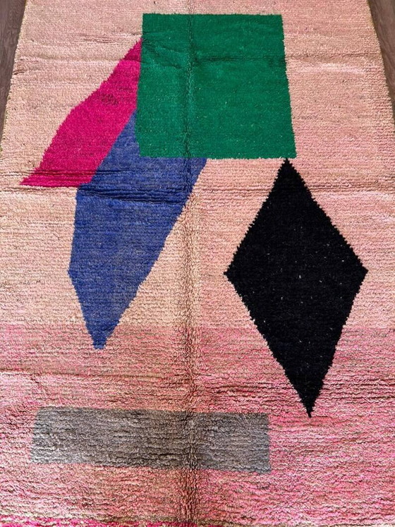 Tapis marocain blanc cassé à motifs colorés, 250cm x 150cm – Wool (photo 4 of 10)