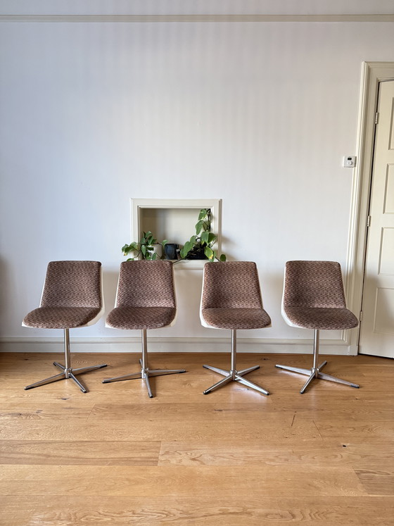 Image 1 of Vintage chrome swivel chairs