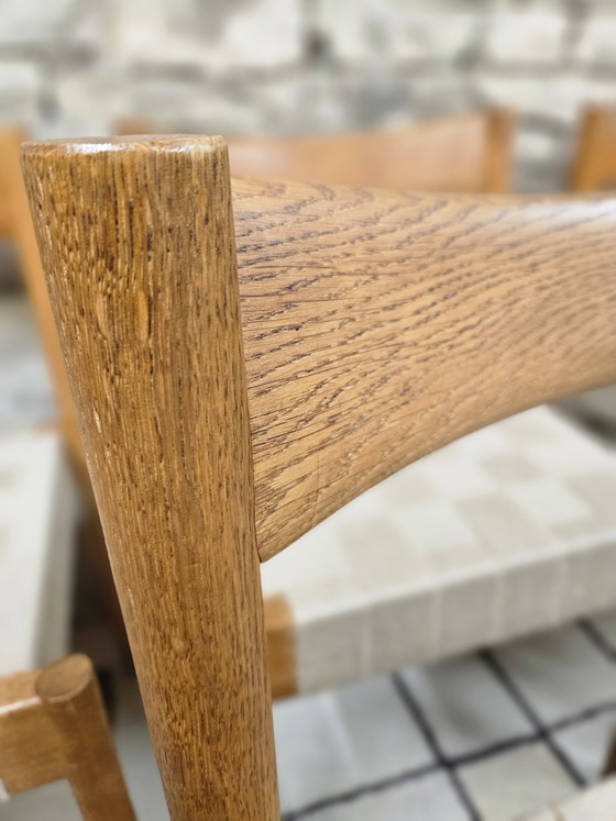 Image 1 of Set di 6 sedie in teak, anni '60, con cinghie elastiche