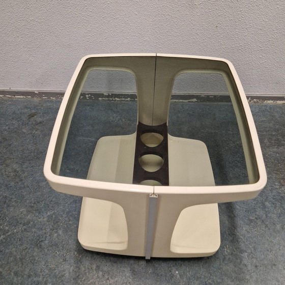 Image 1 of 70s bar cart coffee table drinks table spaceage