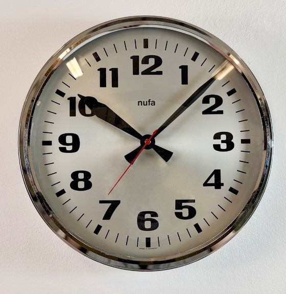Image 1 of Reloj de pared eléctrico antiguo de NUFA, década de 1960.