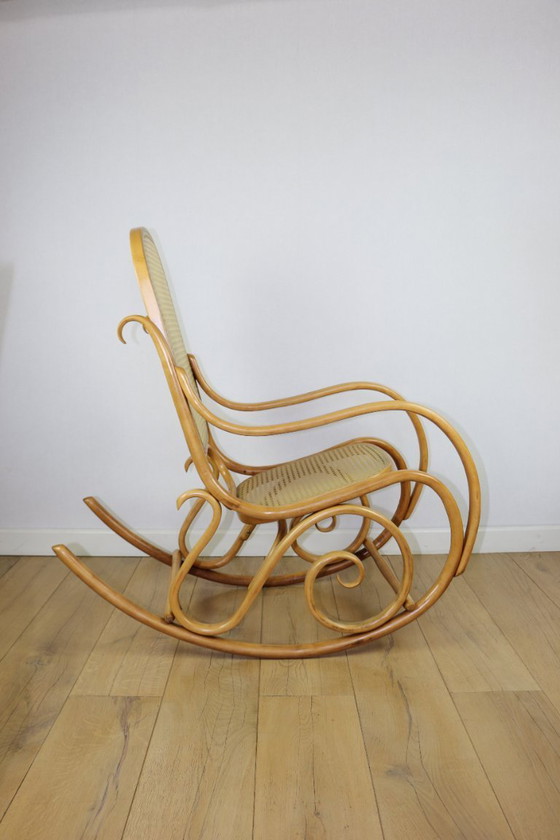 Image 1 of Rocking chair on runners, light beech wood, 1970s - very good condition