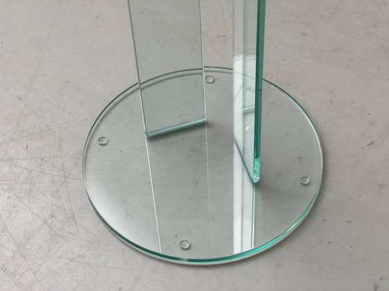 Image 1 of Minimalist glass flower stand/pedestal, 1980s