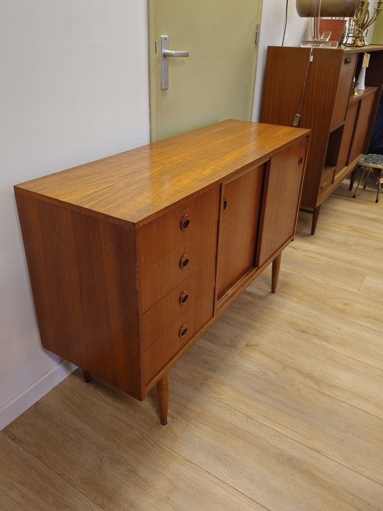 Image 1 of Vintage Teak Sideboard Chest of Drawers Dresser Cupboard Cupboard