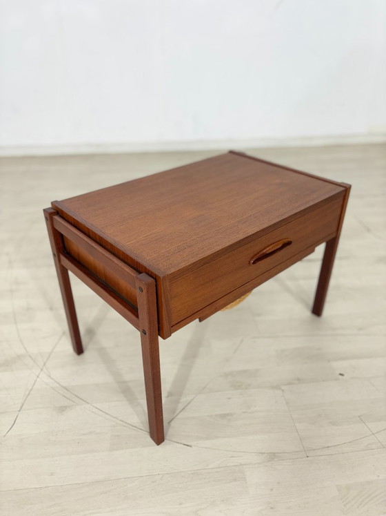 Image 1 of Beautiful mid-century teak sewing table / 1960s chest of drawers / teak chest of drawers / vintage side table