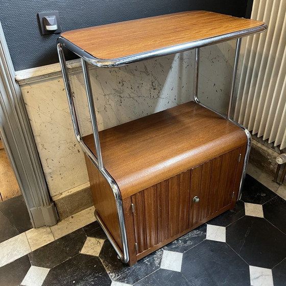 Modernistisch Art Deco Bauhaus Dressoir van Buisstaal & Hout, 1930 – Glass (photo 3 of 16)