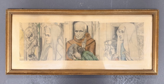 Jan Toorop 1859-1928 / 3 Original Lithographs & prints - The Sacrifice 1927 – Paper, Wood (photo 7 of 15)