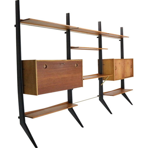 Vintage-Wandschrank aus Teakholz und Eiche von William Watting für Fristho, Niederlande 1960