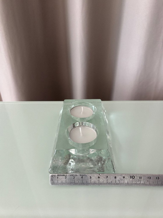Portacandele doppio in vetro spesso vintage – Vetro trasparente scultoreo – Regali, Glass (photo 7 of 9)