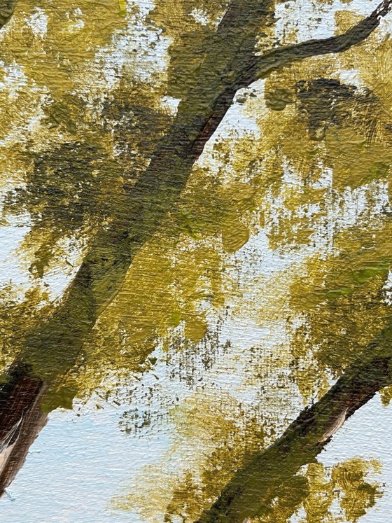 Image 1 of On My Way to School III – Landscape with water feature | Acrylic on canvas