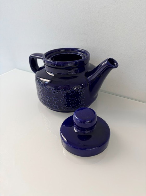 Vintage Keramieken Theepot Kobaltblauw Fat Lava 1,2L – Servies, Ceramic (photo 7 of 14)