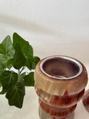 Bougeoirs en onyx, lot de 2