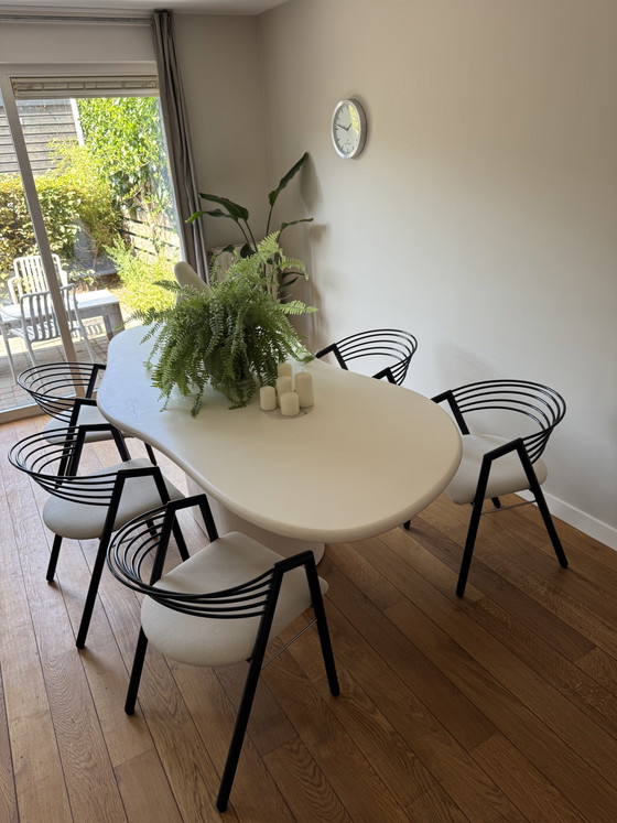 Set di 5 sedie da pranzo di design postmoderno con struttura tubolare anni '80 – Metal (photo 2 of 36)