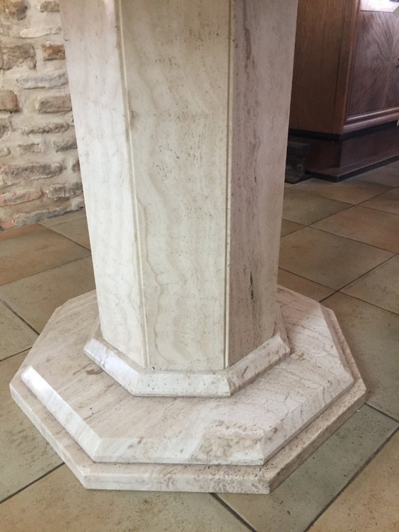 Image 1 of VINTAGE TABLE TRAVERTIN 70'