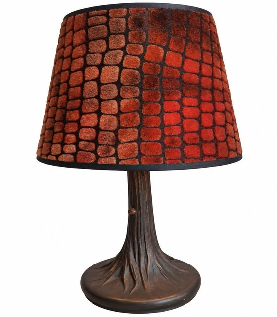 Set of 2 Honsel Leuchten Brutalist Table lamps | Germany | c. 1960-1970, Metal, Other, Brown (photo 3 of 5)