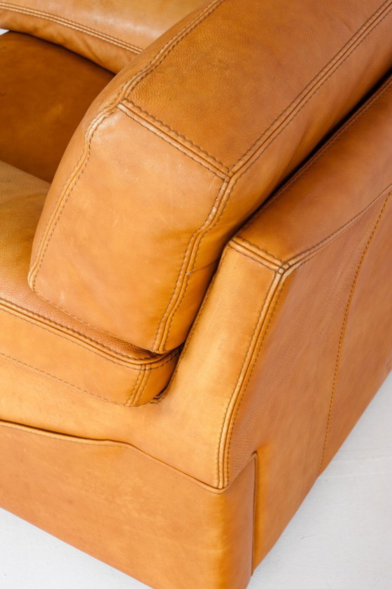 Poltrona in pelle cammello, realizzata da Roche Bobois. Vintage - Francia, anni '80. – Poltrone, Leather (photo 15 of 18)