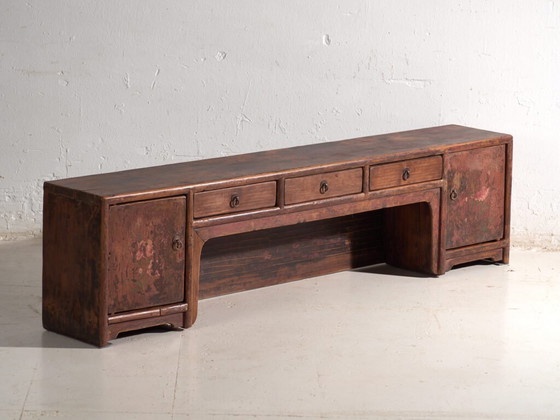 Antiker bemalter niedriger Schrank aus Kiefernholz – China, circa 1900 – Sideboard, Iron (photo 5 of 40)