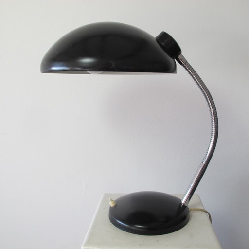 Lámpara de mesa vintage negra, 1950