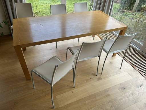 set of 6 white dining chairs