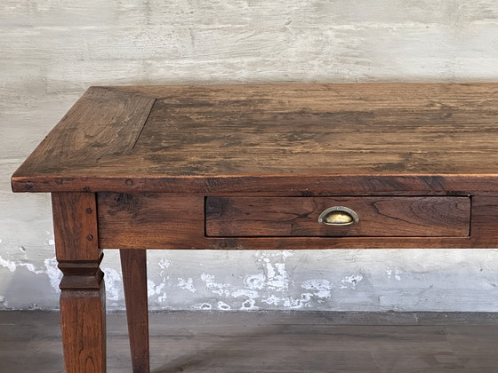 Image 1 of Table de campagne - 249 x 98 cm avec 2 tiroirs